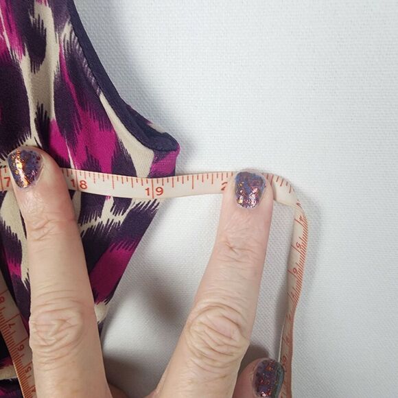 NWT Betsey Johnson Leopard Print Dress Size 14 Purple Sleeveless Ruched Zip - Picture 5 of 6